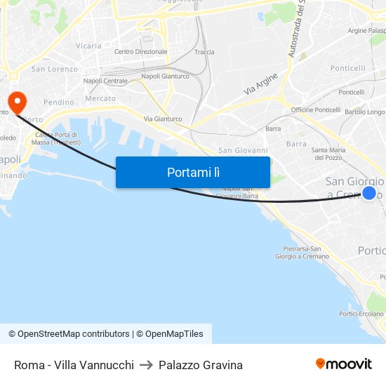 Roma - Villa Vannucchi to Palazzo Gravina map