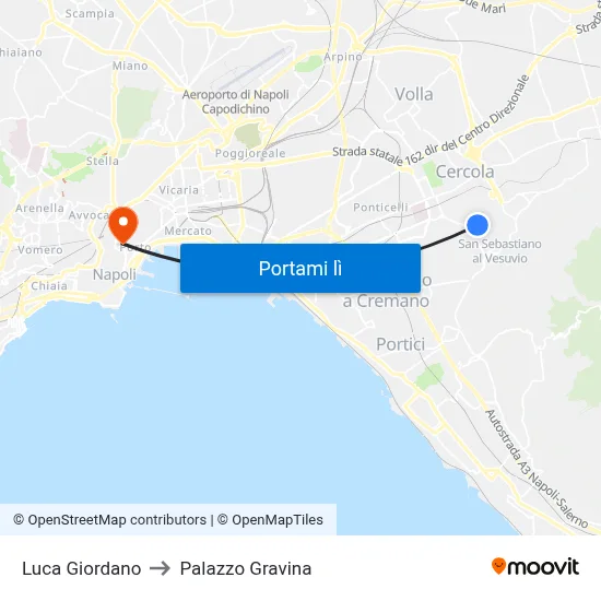 Luca Giordano to Palazzo Gravina map