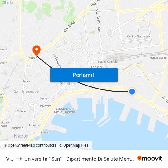 Volta to Università ""Sun"" - Dipartimento Di Salute Mentale, Fisica E Medicina Preventiva map