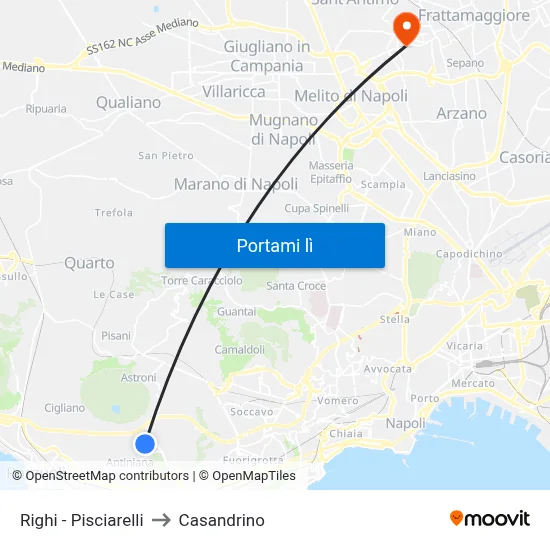 Righi - Pisciarelli to Casandrino map