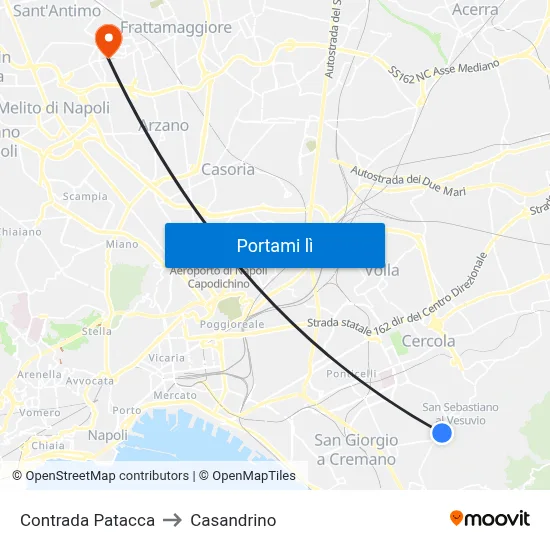 Contrada Patacca to Casandrino map