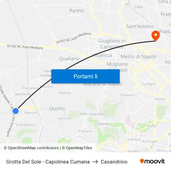 Grotta Del Sole - Capolinea Cumana to Casandrino map
