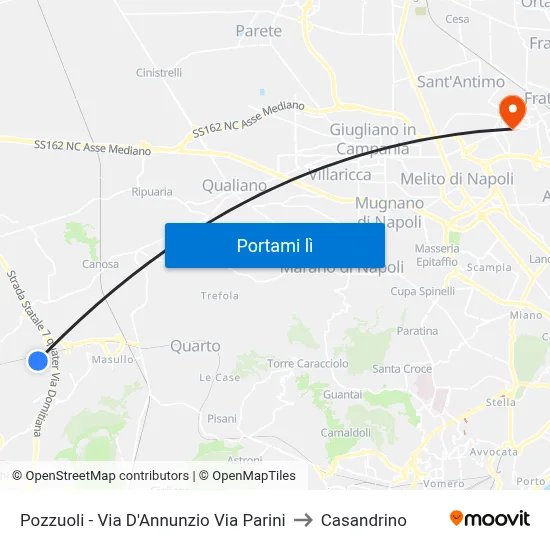 Pozzuoli  - Via D'Annunzio Via Parini to Casandrino map