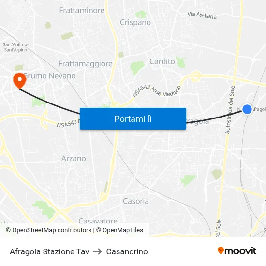 Afragola Stazione Tav to Casandrino map