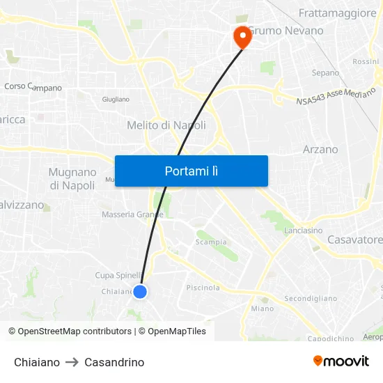 Chiaiano to Casandrino map
