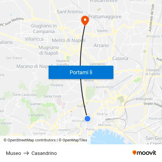 Museo to Casandrino map