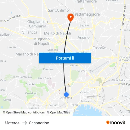 Materdei to Casandrino map