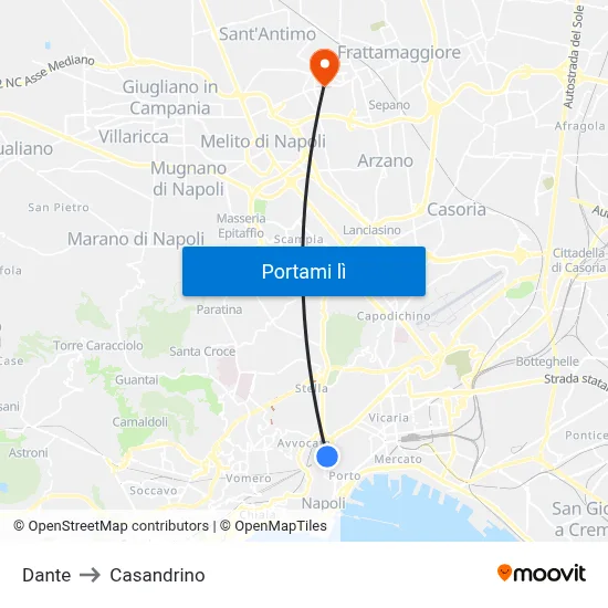 Dante to Casandrino map