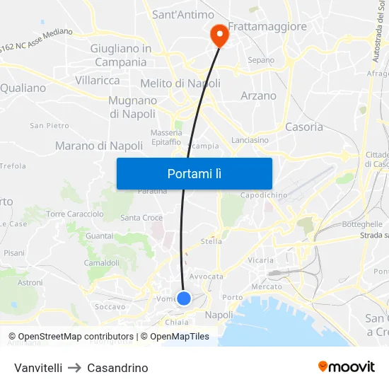 Vanvitelli to Casandrino map