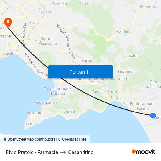 Bivio Pratole - Farmacia to Casandrino map