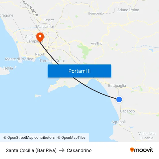 Santa Cecilia (Bar Riva) to Casandrino map