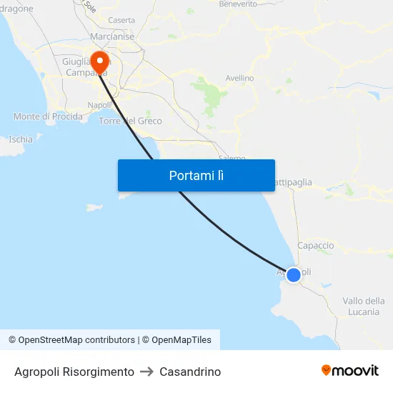 Agropoli Risorgimento to Casandrino map