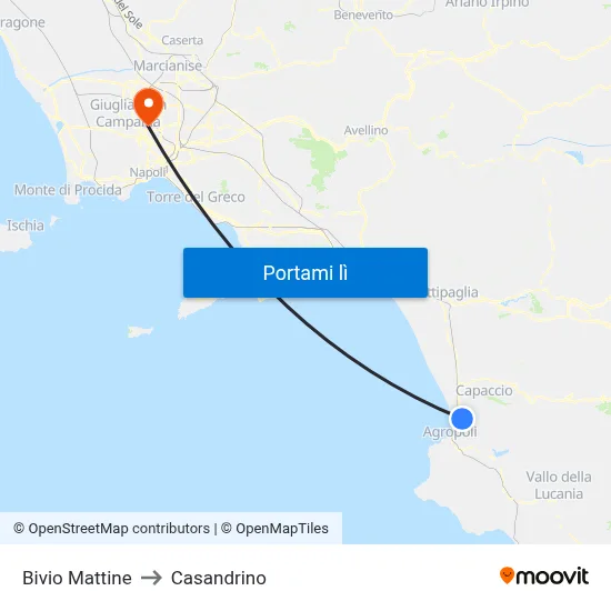 Bivio Mattine to Casandrino map