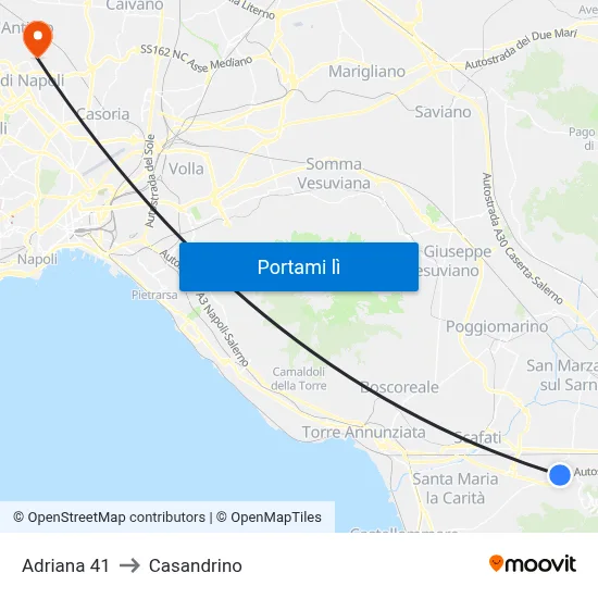 Adriana 41 to Casandrino map