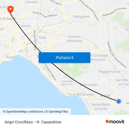 Angri Crocifisso to Casandrino map