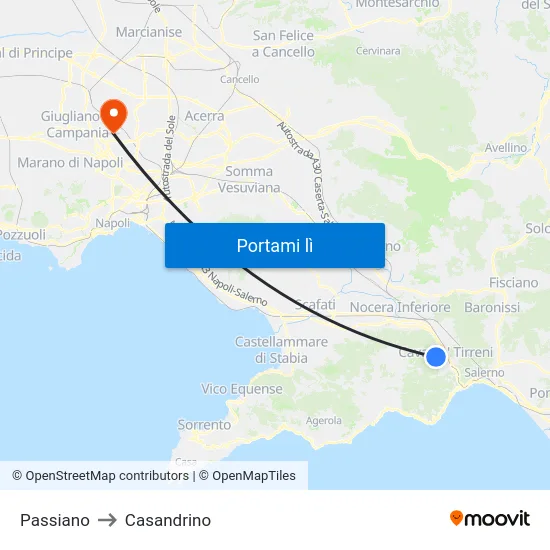 Passiano to Casandrino map