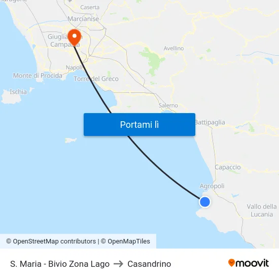 S. Maria - Bivio Zona Lago to Casandrino map