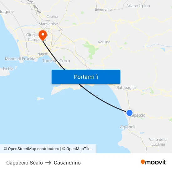 Capaccio Scalo to Casandrino map