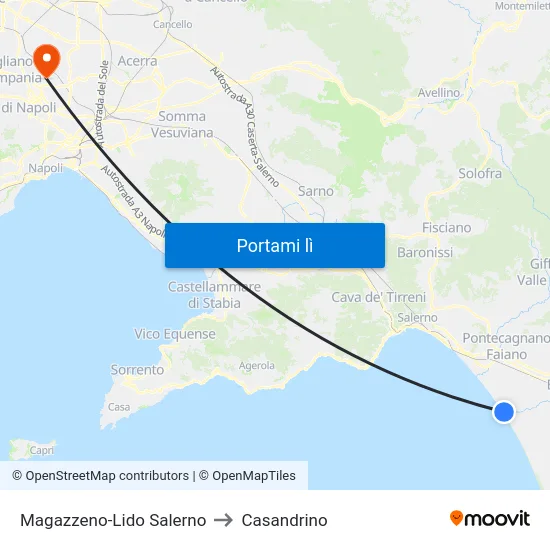 Magazzeno-Lido Salerno to Casandrino map