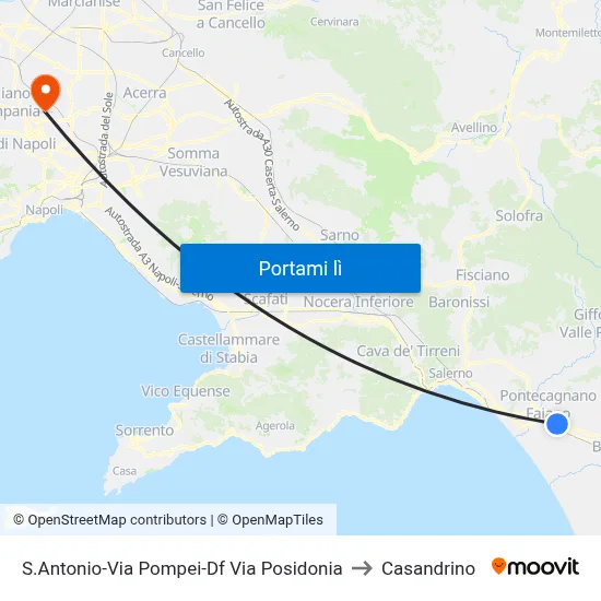 S.Antonio-Via Pompei-Df Via Posidonia to Casandrino map