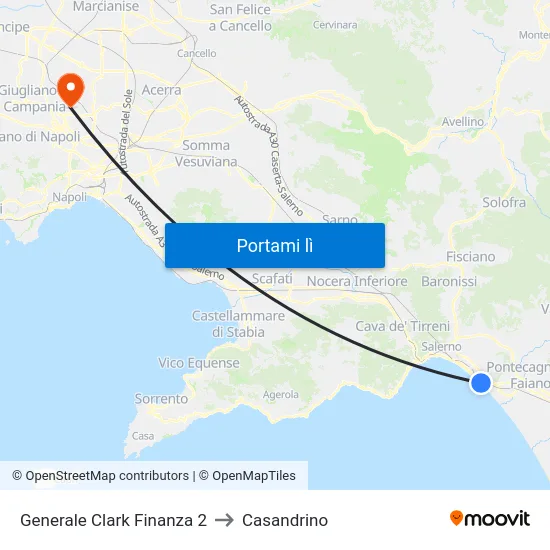 Generale Clark  Finanza 2 to Casandrino map