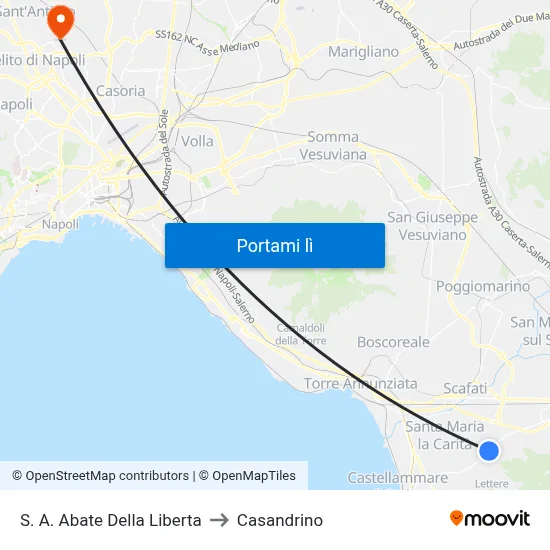 S. A. Abate Della Liberta to Casandrino map