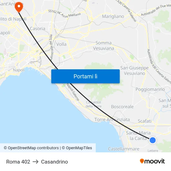 Roma 402 to Casandrino map