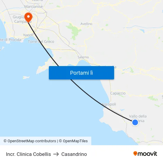 Incr. Clinica Cobellis to Casandrino map