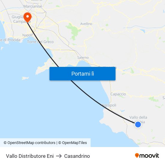 Vallo Distributore Eni to Casandrino map