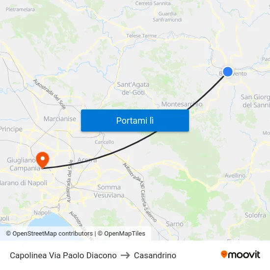 Capolinea Via Paolo Diacono to Casandrino map