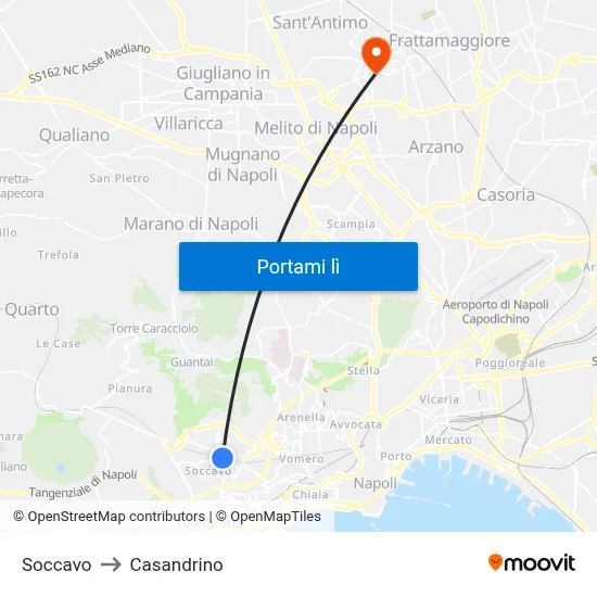 Soccavo to Casandrino map