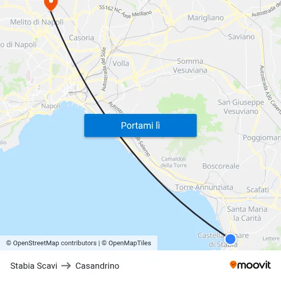 Stabia Scavi to Casandrino map