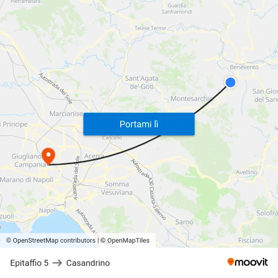 Epitaffio 5 to Casandrino map