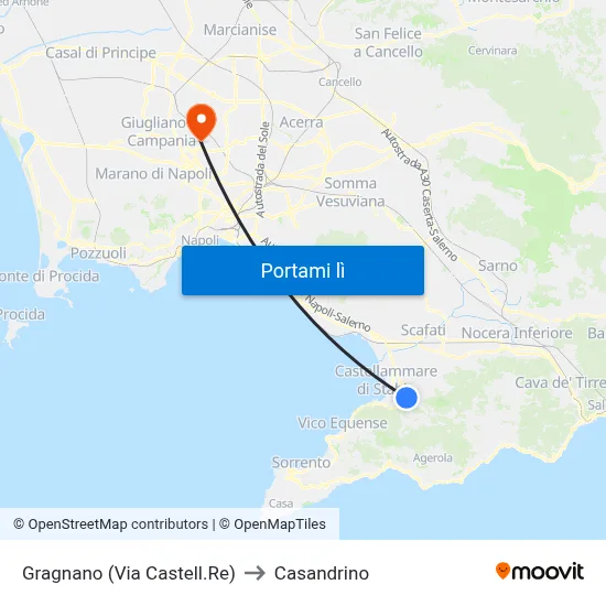 Gragnano (Via Castell.Re) to Casandrino map