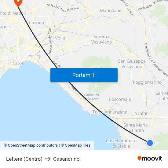 Lettere (Centro) to Casandrino map