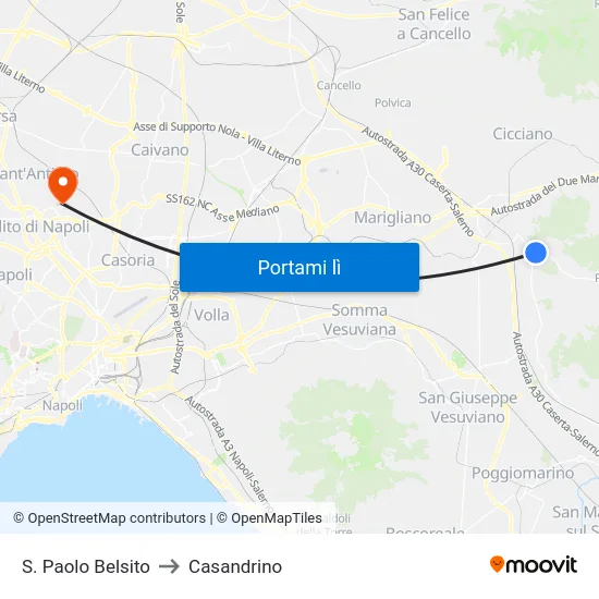 S. Paolo Belsito to Casandrino map