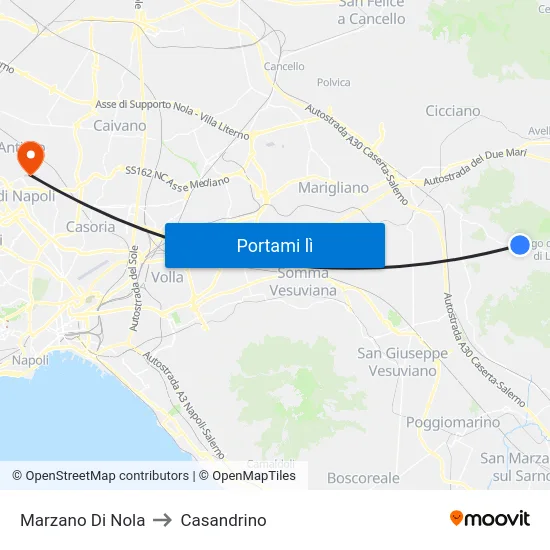 Marzano Di Nola to Casandrino map