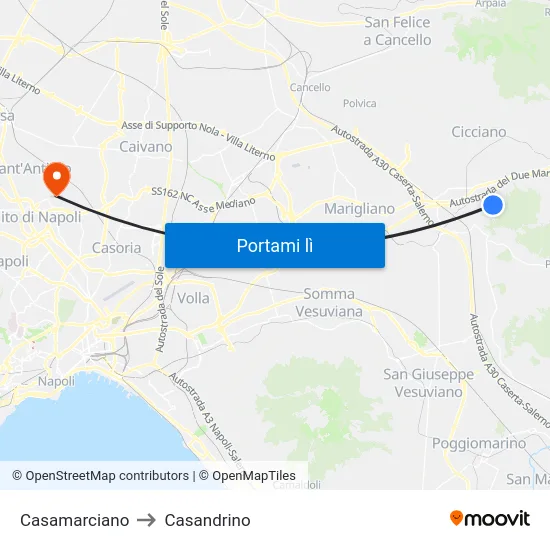 Casamarciano to Casandrino map