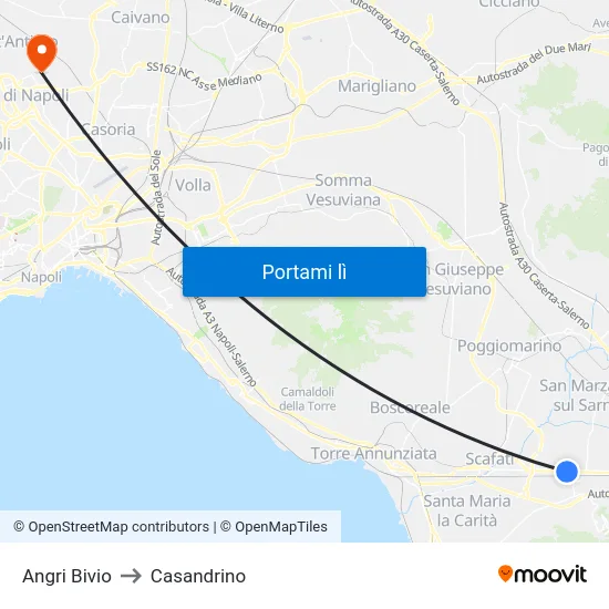 Angri Bivio to Casandrino map