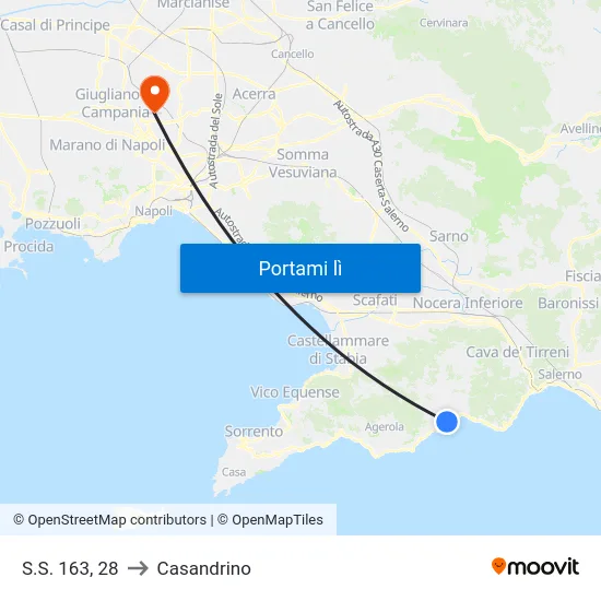 S.S. 163, 28 to Casandrino map