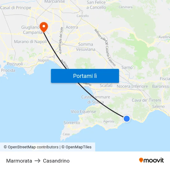 Marmorata to Casandrino map