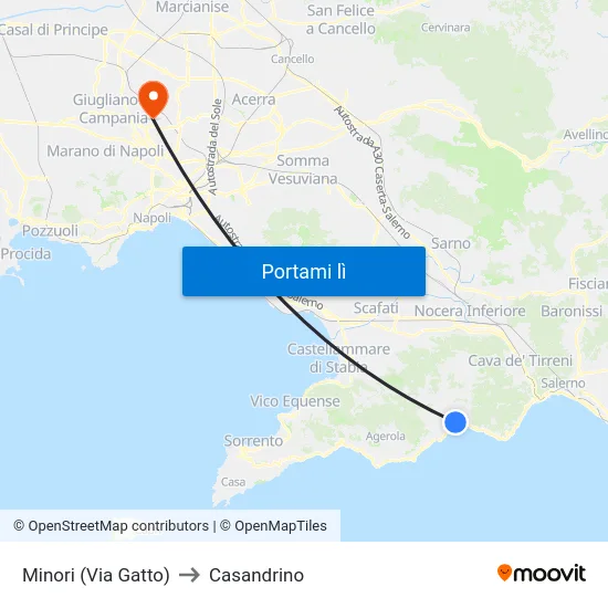 Minori (Via Gatto) to Casandrino map
