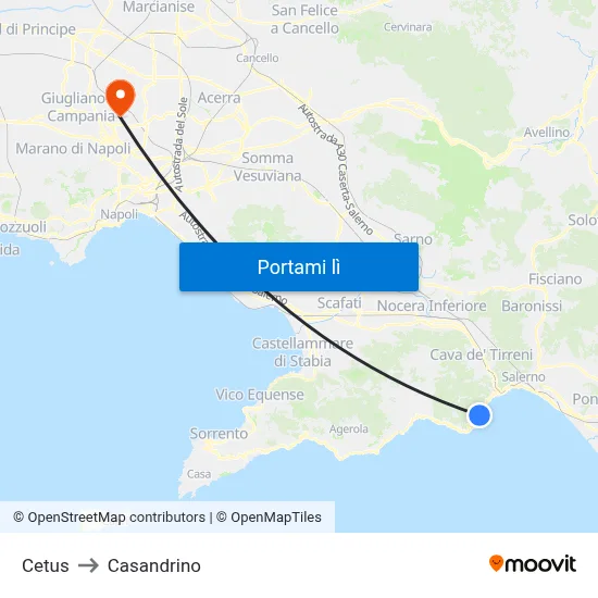 Cetus to Casandrino map