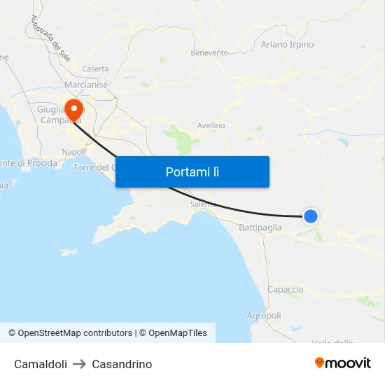 Camaldoli to Casandrino map