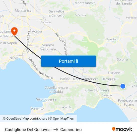 Castiglione Del Genovesi to Casandrino map