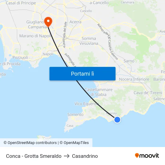 Conca - Grotta Smeraldo to Casandrino map
