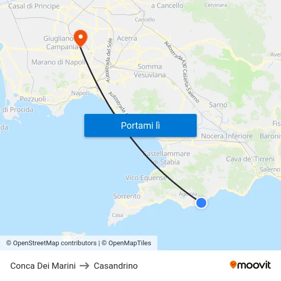 Conca Dei Marini to Casandrino map