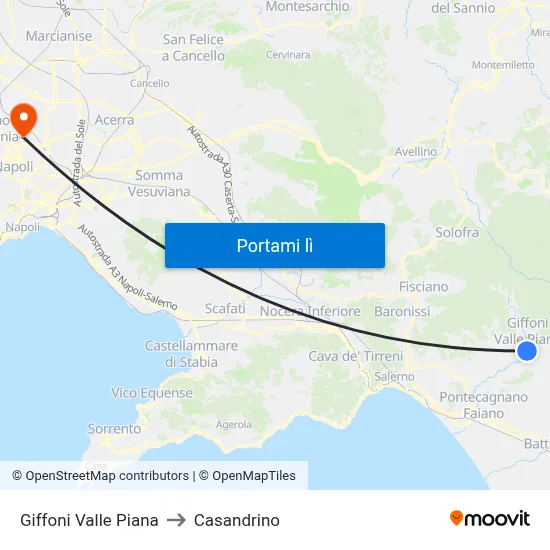 Giffoni Valle Piana to Casandrino map