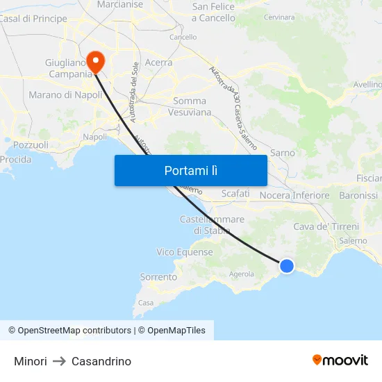 Minori to Casandrino map