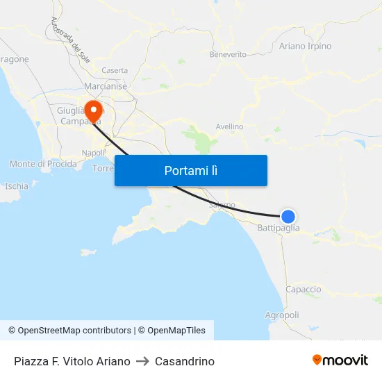 Piazza F. Vitolo Ariano to Casandrino map